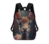 sinyumoney Curious Fawns Portrait Kids Backpack, Kids School Bag 3D Printed School Backpacks for Boys And Teenager School Students 17inch
