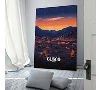 sinyumoney Cusco, Peru at Nightfall Art Poster Modern Family Decor Canvas Poster Wall Art Decor Print Picture Paintings for Living Room Bedroom Decoration 20x30inch(50x75cm)