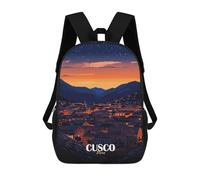sinyumoney Cusco, Peru at Nightfall Backpacks Kids School Backpack School Bag 3D Printed School Bag for Boys Elementary And Middle School Students 17inch