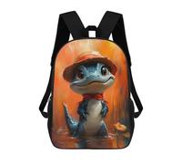 sinyumoney Cute Alligator with A Hat Backpack School Bag Business Laptop Rucksack Bag Unisex Casual Daypack for Teenage Girls Boys Women Men 17inch