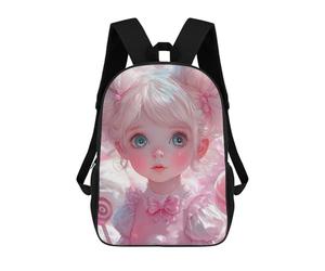 sinyumoney Cute Anime Girl with Candy Backpack School Lightweight Casual Daypack School Backpacks for Boys/Girls/Teenagers 17inch