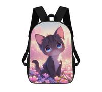 sinyumoney Cute Anime Kitten in Meadow Backpack Cartoon Plush Bag, 3D Backpack for Kids School Bag Birthday Gift Idea for Boys And Girls 17inch