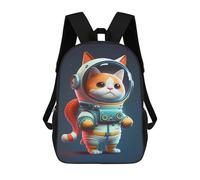 sinyumoney Cute Astronaut Cat Toy School Backpack for Girls 17inch Casual Daypack Lightweight Rucksack Boy Girl Backpack for Middle School Students