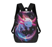 sinyumoney Cute Axolotl in Neon Lights - Gfp Axolotl Backpack School Secondary Causal Travel High School Bags for Boys/Girls/Teenagers 17inch