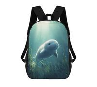 sinyumoney Cute Baby Dugong Whale Rucksack Large Lightweight Casual Backpack for Campus Outdoor Travel Sports 17inch