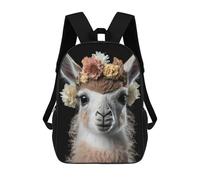 sinyumoney Cute Baby Fluffy Llama Children's Backpack, 3D Printed School Backpack, Backpack for Boys Girls, Adjustable School Bag for Primary School 17inch