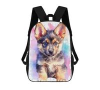sinyumoney Cute Baby German Shepherd Children's 17 Inch School Backpack 3D Printed Cool Knapsack for Kids Travel Rucksacks Book Bags Kids School Bag
