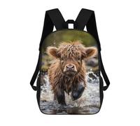 sinyumoney Cute Baby Highland Cow Backpack School Bag Water Resistant School Bag Business Backpack - Perfect for Travel, Work And Daily Use 17inch