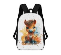 sinyumoney Cute Baby Horse Art Print School Backpack Water Resistant School Bag Business Backpack for Men/Women 17inch