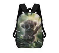 sinyumoney Cute Baby Lemur Backpack, Children's Backpack, Student School Bag Bookbag Rucksack, 3D Printed School Bag for Boys Girls 17inch