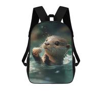 sinyumoney Cute Baby Otter with Seashell Backpack School Travel College Rucksack Backpacks for Men, Women & Teenage Boys 17inch