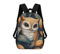 sinyumoney Cute Baby Owl in Autumn Leaves Backpacks Kids Student Schoolbag,3D Printed Backpacks,Elementary And Middle School Students Backpacks for Boys Girls 17inch