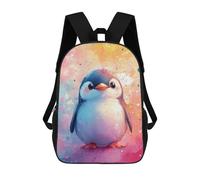 sinyumoney Cute Baby Penguin Children's Backpack, 3D Printed School Backpack, Backpack for Boys Girls, Adjustable School Bag for Primary School 17inch