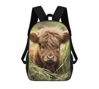 sinyumoney Cute Baby Scottish Cow School Backpack Water Resistant Travel Backpack Computer Bag for Girls Boys Teenage 17inch