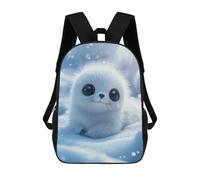 sinyumoney Cute Baby Seal in Snow School Backpack Daypacks Business Backpack Water Resistant Bookbag for Campus Outdoor Travel Sports 17inch