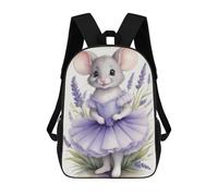 sinyumoney Cute Ballerina Mouse Backpack School Bag Water Resistant School Bag Business Backpack for Girls Boys Teenage 17inch