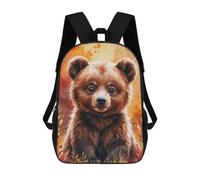 sinyumoney Cute Bear Cub Watercolor Backpack School Bag Backpack For Girls Boys Backpacks Large Capacity Kids Backpack Lightweight School Bags For Kids Students 17inch