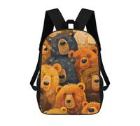 sinyumoney Cute Bear Faces School Backpack Business Laptop Rucksack Bag Unisex Casual Daypack for Boys/Girls/Teenagers 17inch