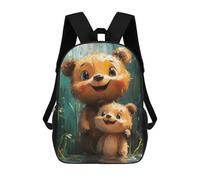 sinyumoney Cute Bear Family School Bag Backpack Teen Schoolbag 3D Printing Adjustable Schoolbag Fashion Pocket Bag for Kids Boys Girls Students And Teenagers Fans 17inch