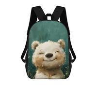 sinyumoney Cute Bear Nursery Art Children's School Backpack 3D Printed for Kids Travel Rucksacks Book Bags for Boys Elementary School Students 17inch