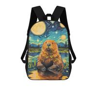 sinyumoney Cute Beaver Starry Night Backpack School Bag Travel College Rucksack Backpacks for Boys/Girls/Teenagers 17inch