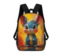 sinyumoney Cute Blue Bunny Painting Backpack School Daypacks Business Backpack Water Resistant Bookbag for Teenage Girls Boys Women Men 17inch
