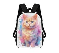 sinyumoney Cute British Shorthair Cat 3D Printed Children's 17 Inch Backpacks 3D Printed Casual School Bag for Boys Elementary And Middle