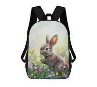 sinyumoney Cute Bunny in A Flower Field Backpack School Travel College Rucksack Backpacks for Campus Outdoor Travel Sports 17inch