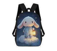 sinyumoney Cute Bunny on Cloud with Lantern Children's Backpacks School Backpack 3D Printed Backpack for Kids Travel Rucksacks Book Bags Kids School Bag 17inch