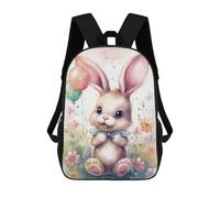 sinyumoney Cute Bunny with Ballons 3D Printed Children's School Backpack for Kids High Capacity Travel Rucksacks 17 Inch Book Bags Kids