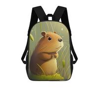 sinyumoney Cute Capybara Animal Rucksacks 3D Printed Children Backpacks Fashion Casual Daypack Cute Travel Bags Outdoor Casual Daypack for Boy And Girl 17inch