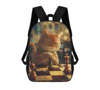 sinyumoney Cute Cartoon Chess Cat School Bags Computer Rucksack for School/Work/Travel for Girls Boys Teenage 17inch