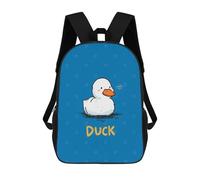 sinyumoney Cute Cartoon Duck Illustration on Blue Backpacks Kids School Backpack School Bag 3D Printed School Bag for Boys Elementary And Middle School Students 17inch