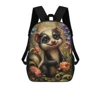 sinyumoney Cute Cartoon Skunk Surrounded by Flowers Rucksack Water Resistant Travel Backpack Computer Bag for School/Work/Travel 17inch
