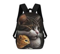 sinyumoney Cute Cat And Mouse Rucksack Lightweight Casual Daypack School Backpacks for Campus Outdoor Travel Sports 17inch