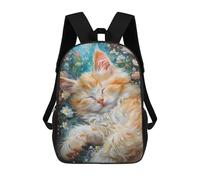 sinyumoney Cute Cat Flower School Backpack Work Laptop Backpack Rucksack Bag for Camping Outdoor Adventures And Daily Travel 17inch