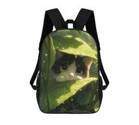 sinyumoney Cute Cat in Rain Forest School Backpack Secondary Causal Travel High School Bags for Teenage Girls Boys Women Men 17inch