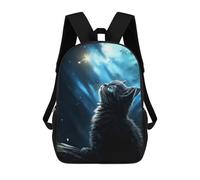 sinyumoney Cute Cat Kitten Firefly School Bags High Secondary School Bags Casual Backpack for Men/Women 17inch