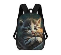 sinyumoney Cute Cat New Backpack 3D Printed Children's School Backpack Kids Travel Backpacks High Capacity Book Bags Children's Backpack Rucksack 17inch