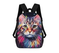 sinyumoney Cute Cat Painting Children's School Backpack 3D Printed for Kids Travel Rucksacks Book Bags Kids School Bag 17inch