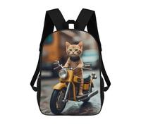 sinyumoney Cute Cat Riding School Bags Water Resistant School Bag Business Backpack - Perfect for Travel, Work And Daily Use 17inch