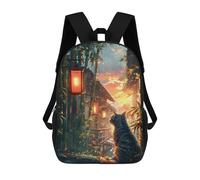 sinyumoney Cute Cat Scenery at Sunset Ronaldo Backpack, Children's Backpack, Student School Bag, Book Bag, 3D Printed School Bag For Boys And Girls, 17inch