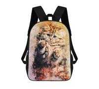 sinyumoney Cute Cat Splatter Kids' Backpack 3D Printing School Bag Boys Cool Daypacks Casual Knapsack Fun Back Bag for Kids And Teenager 17inch