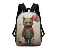 sinyumoney Cute Cat with Balloons School Bags Rucksack Casual Daypacks School Work Travel Bag for Teenage Girls Boys Women Men 17inch