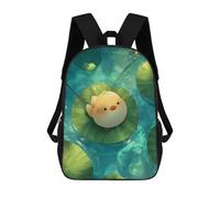 sinyumoney Cute Chick And Frog on Lilypads Backpack School Large Water Resistant Laptop Backpack for Teenage Girls Boys Women Men 17inch