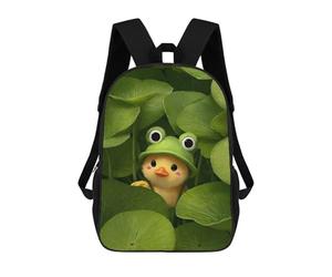 sinyumoney Cute Chick with Frog Hat in Lilypads Rucksack Computer Rucksack for School/Work/Travel for Teenage Girls Boys Women Men 17inch