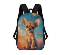 sinyumoney Cute Chihuahua Puppy Painting Backpack School Lightweight Schoolbag Dayback Bookbag College for Men/Women 17inch