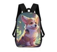 sinyumoney Cute Corgi Dog Animal Backpack 3D Printed Children's School Backpack Kids Travel Backpacks High Capacity Book Bags Children's Backpack Rucksack 17inch