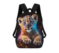 sinyumoney Cute Cosmic Lion Cub Backpacks 3D Printed Kids School Backpack Outdoor Casual Daypack Fashion Casual Children Backpacks Cute Travel Bags 17inch