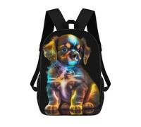 sinyumoney Cute Cosmic Puppy School Backpack Lightweight Casual Daypack School Backpacks for Boys/Girls/Teenagers 17inch